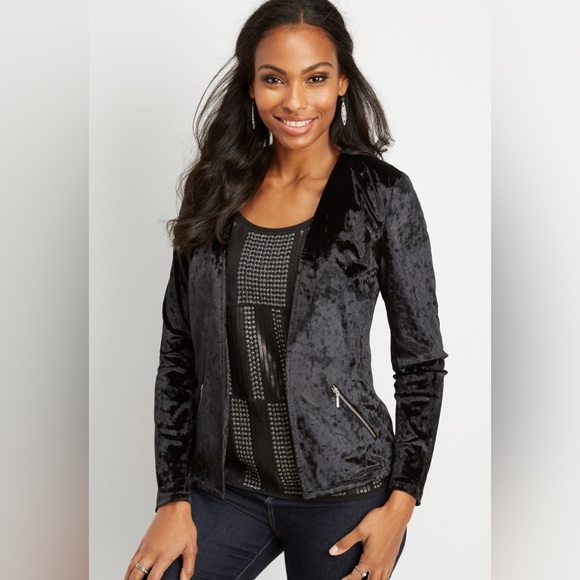 Black Velvet Jacket Women’s M - Picture 7 of 7